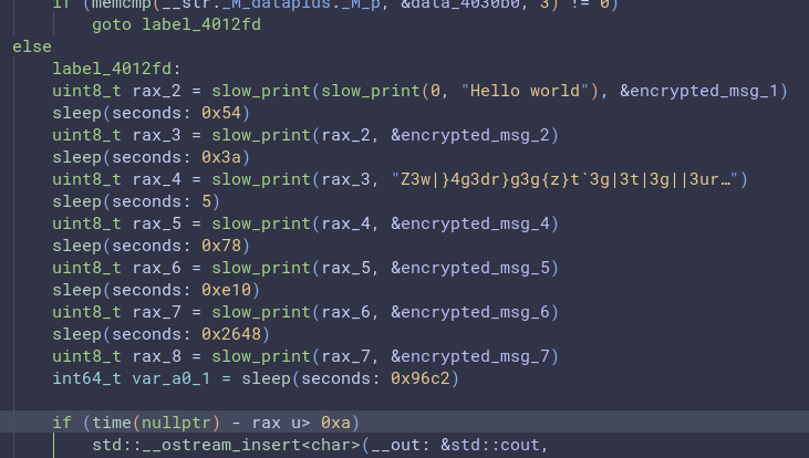 slow_print block in the main function